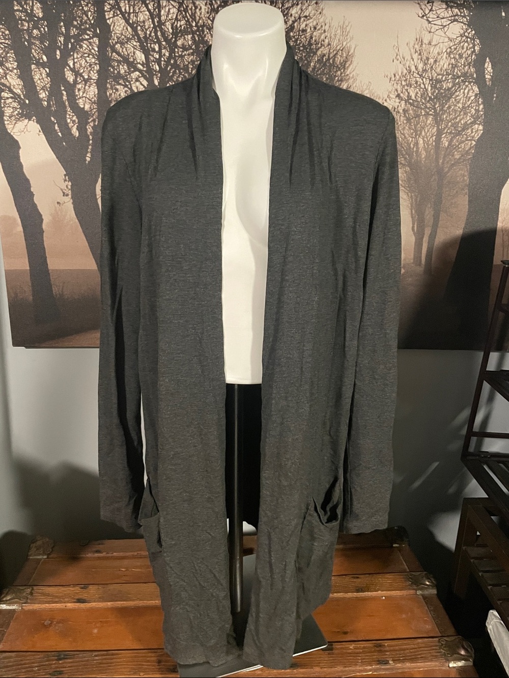 J. Jill Gray Open-Front Lightweight Cardigan Jacket - LT